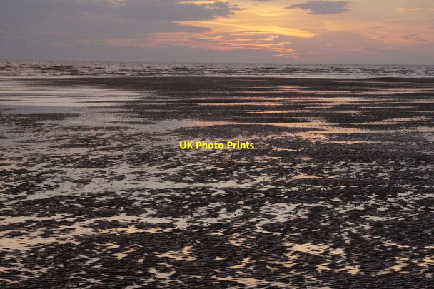Photo 6"x4" Low tide at dusk on Ainsdale Sands Ainsdale-on-Sea c2016