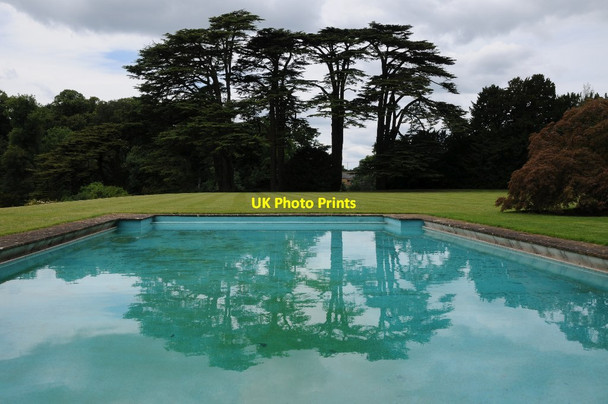 Photo 6"x4" Trees reflected in a swimming pool Lower Tysoe c2016