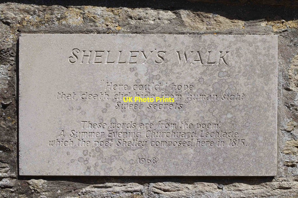 Photo 6"x4" Plaque in Shelley's Walk, Lechlade-on-Thames, Glos Lechlade on Thames c2016