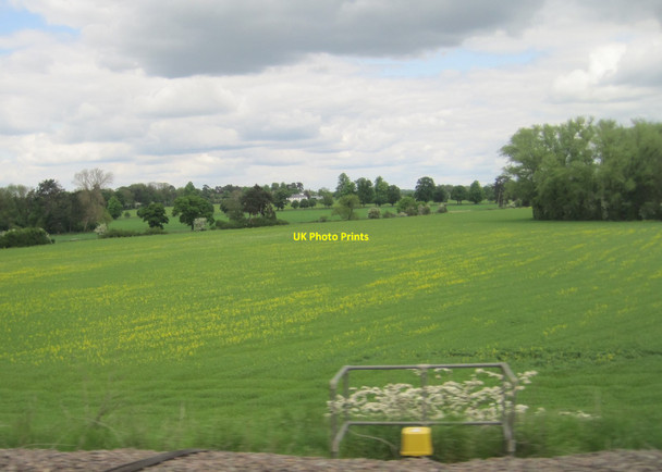 Photo 6"x4" View from a Rugby-Crewe train - fields near Stretton-under-Fosse Brinklow\/SP4379 c2016