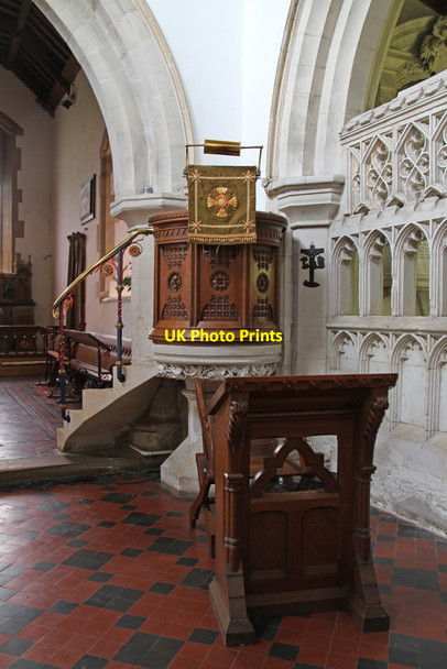 Photo 6"x4" St John the Baptist, Aldbury - Pulpit Aldbury c2016