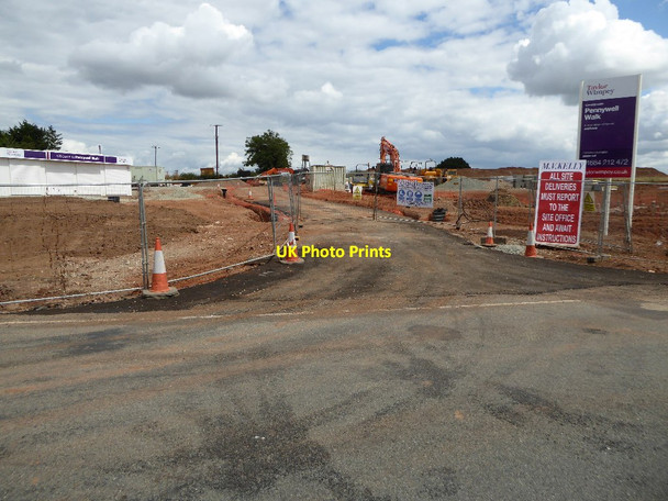 Photo 6"x4" Entrance to a construction site at Holly Green Grov c2016