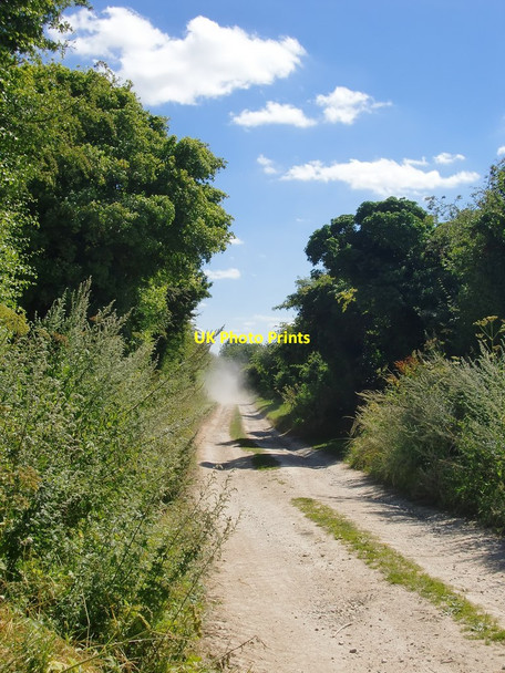 Photo 6"x4" Farm track west of Uffington Castle - at harvest time Woolstone\/SU2987 c2016