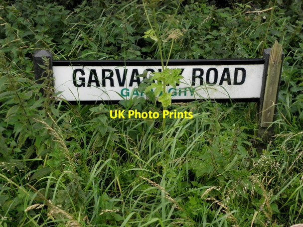 Photo 6"x4" Hidden road sign, Garvaghy Road Garvaghy c2016