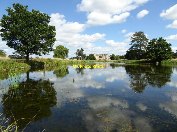 Photo 6"x4" Croome Court reflected in Croome River Dunstall Common c2016