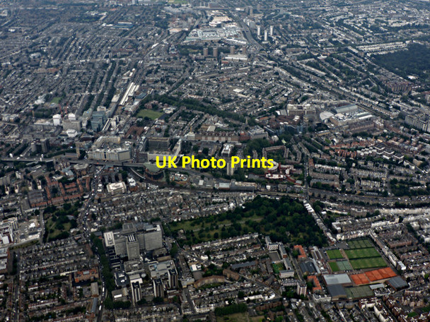 Photo 6"x4" Hammersmith Cemetery from the air Barnes c2016