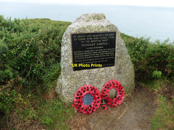 Photo 6"x4" Memorial to the sinking of the 'Glenart Castle' Blegbury c2016