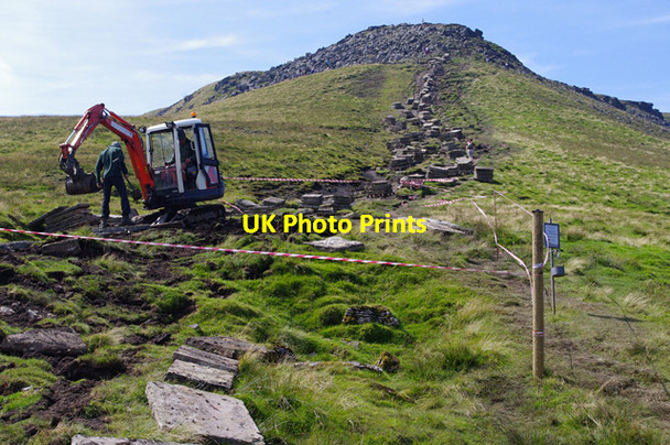Photo 6"x4" Path building on Ingleborough Chapel-le-Dale c2016