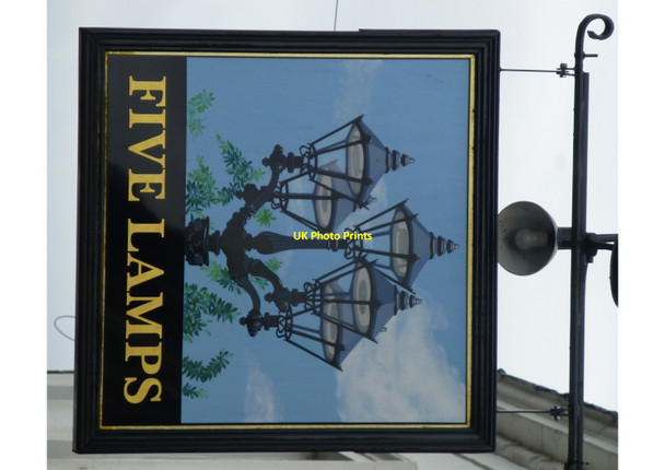 Photo 6"x4" Five Lamps sign Derby\/SK3535 c2016