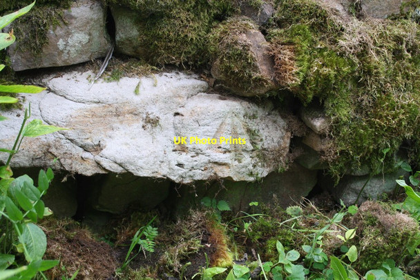 Photo 6"x4" Benchmark on stone in wall beside minor road near Crackpot Crackpot c2016