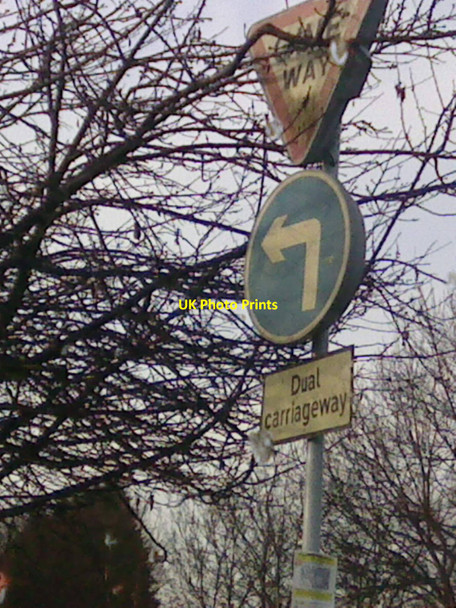 Photo 6"x4" UK Give Way,Turn Left And dual Carriageway Sign Part 2 Eastwood\/SK4646 c2015