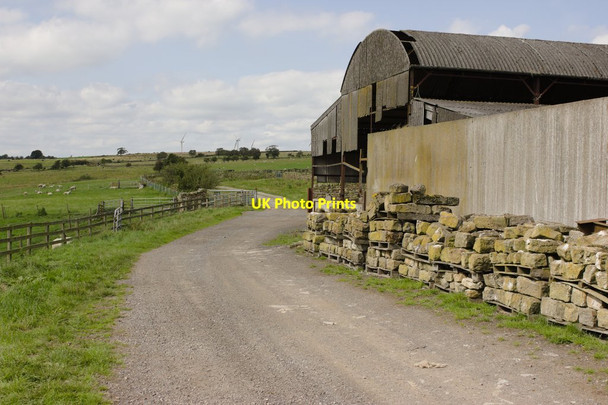 Photo 6"x4" Pallets of Stone and Barn, Central House Farm Beckwithshaw c2016