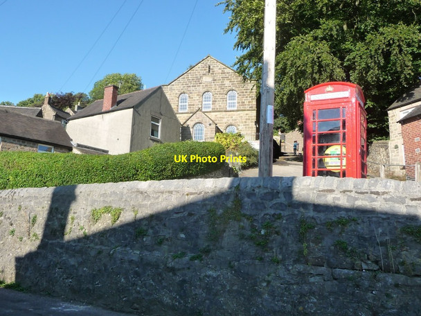 Photo 6"x4" Phone box with a defibrillator, Bolehill Wirksworth c2016