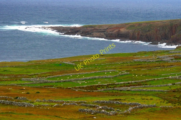 Photo 6"x4" Brinlack - Hillside with stone walls & Bloody Foreland Brinlack c2005