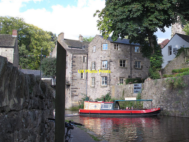 Photo 6"x4" Boat turning below Mill Bridge Skipton c2016