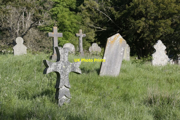 Photo 6"x4" Crosses in the Headstones Harpton c2016