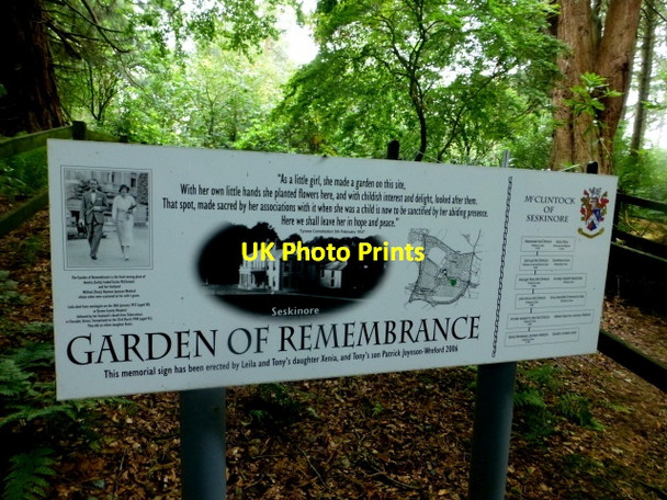 Photo 6"x4" Garden of Remembrance information board, Seskinore Forest Seskinore c2016