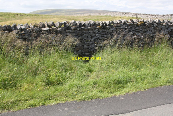 Photo 6"x4" Dry stone wall beside Coal Road at area of disused pits Garsdale Head c2016
