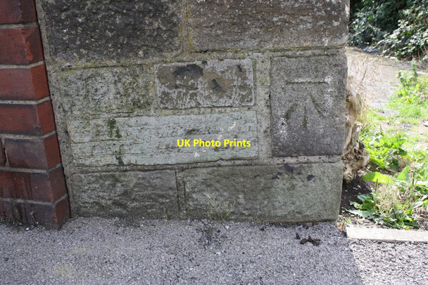 Photo 6"x4" Benchmark on Beza Street railway bridge Hunslet c2016