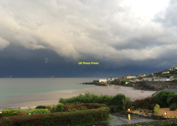 Photo 6"x4" Coverack - storm clouds approaching Coverack c2016