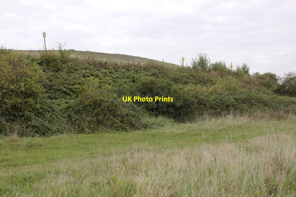 Photo 6"x4" Embankment and Warning Signs Morley\/SE2627 c2016