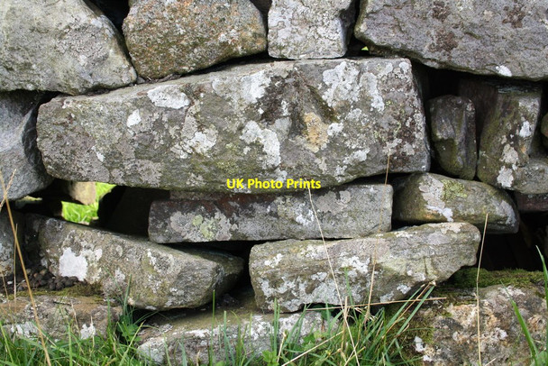 Photo 6"x4" Benchmark on roadside wall at Oxnop Side Ivelet c2016