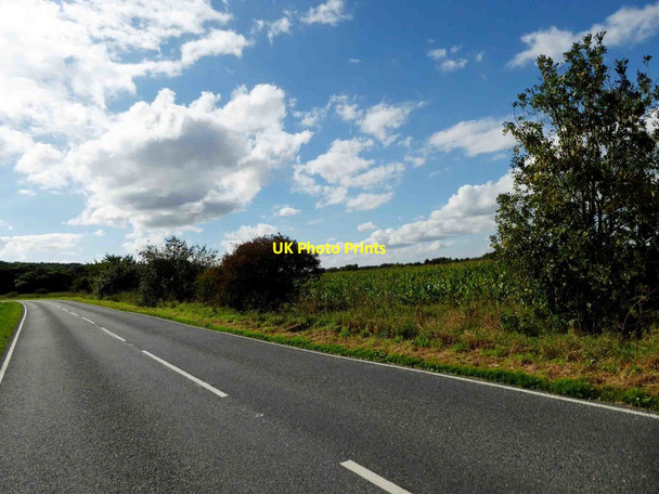 Photo 6"x4" Bend ahead on the A1084 Wrawby c2016