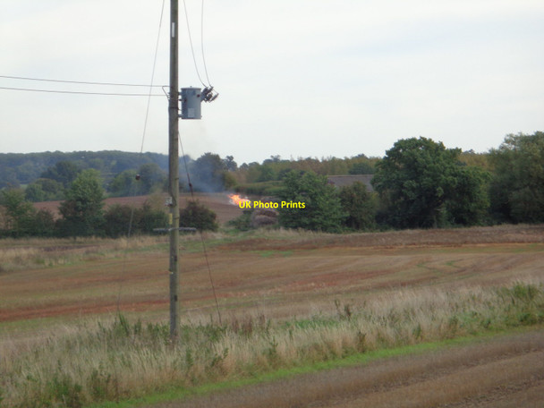 Photo 6"x4" Fire in a field in Worcestershire Norton\/SO8850 c2016