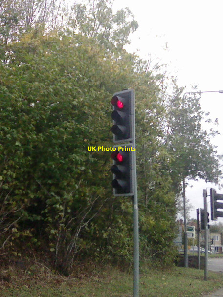 Photo 6"x4" UK Red Traffic Lights Broxtowe c2014
