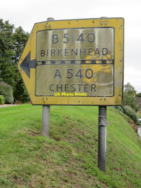 Photo 6"x4" A pre-Worboys road sign on the B5141 in Caldy Caldy c2016
