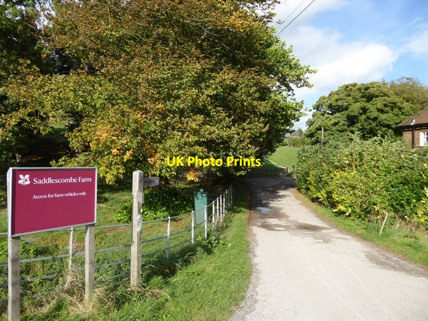 Photo 6"x4" Bridleway goes eastwards at Saddlescombe Farm Saddlescombe c2016