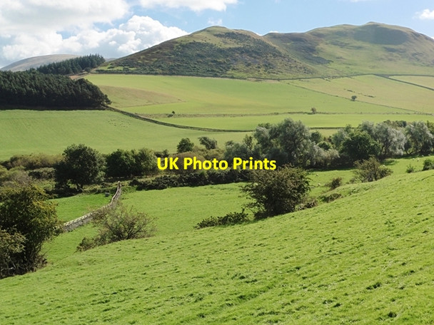 Photo 6"x4" Looking across the valley of the Bowmont Water Town Yetholm c2016
