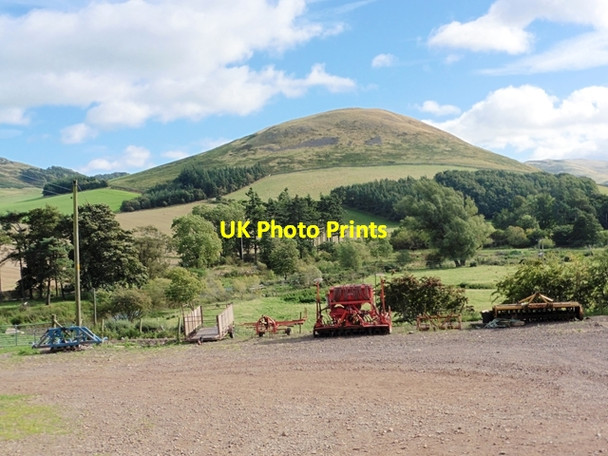 Photo 6"x4" Field with agricultural machinery at Primsidemill Town Yetholm c2016