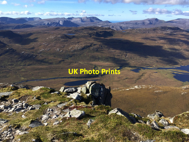 Photo 6"x4" Ben Hope - the edge of the escarpment Ben Hope c2016