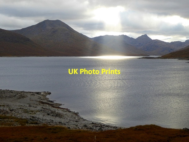 Photo 6"x4" Sunbeams on Loch Quoich Allt Coire Peitireach c2016