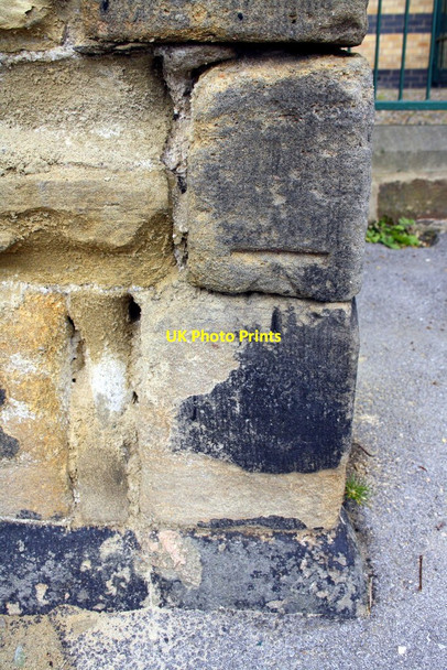 Photo 6"x4" Benchmark on wall pier of Sentinel Towers Leeds\/SE3034 c2016