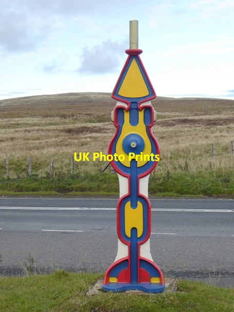 Photo 6"x4" Replacement NCN milepost at Hartside Gamblesby Fell c2016