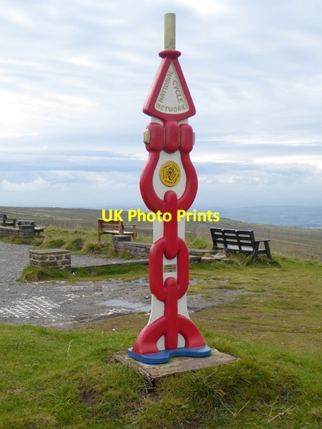 Photo 6"x4" Replacement NCN milepost at Hartside Gamblesby Fell c2016 P1