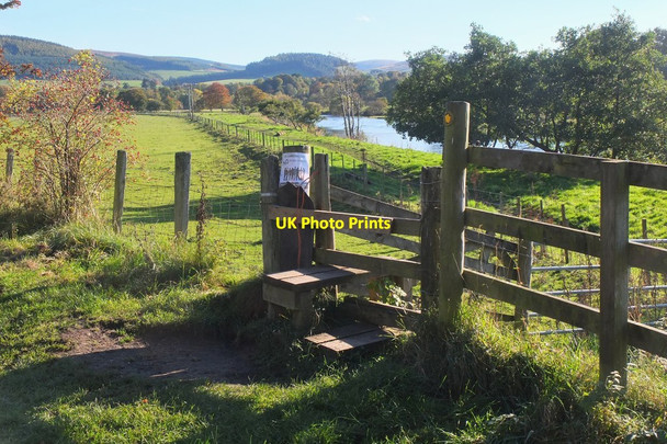 Photo 6"x4" Stile at path junction Innerleithen c2016