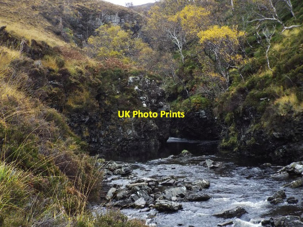 Photo 6"x4" Emergence from the chasm for River Canaird near Ullapool  Doire an Fh\u00f9dair c2016