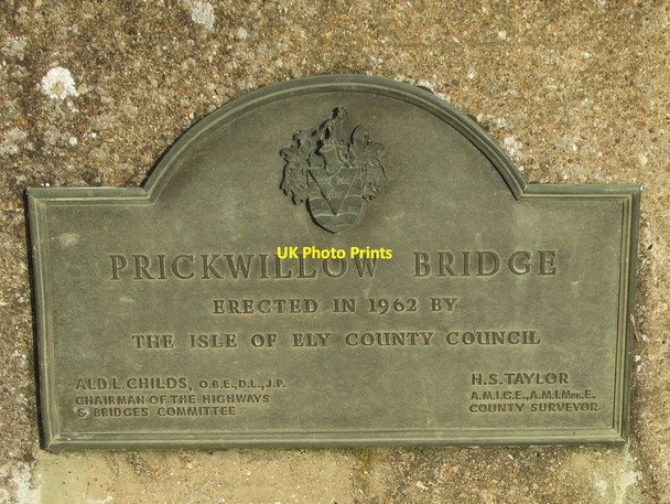Photo 6"x4" Plaque On Bridge Prickwillow c2016