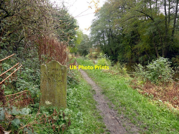 Photo 6"x4" Milepost on the Macclesfield Canal North Rode c2016