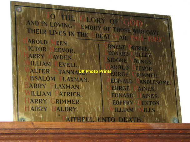 Photo 6"x4" The church of St Mary in Haddiscoe - WW1 memorial Haddiscoe c2016