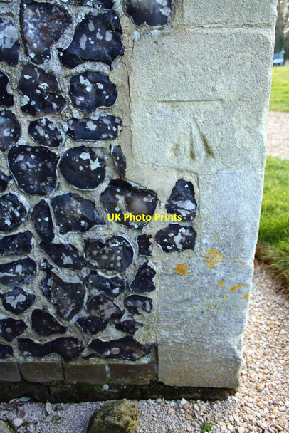 Photo 6"x4" Benchmark on St James's Church Wokingham c2015