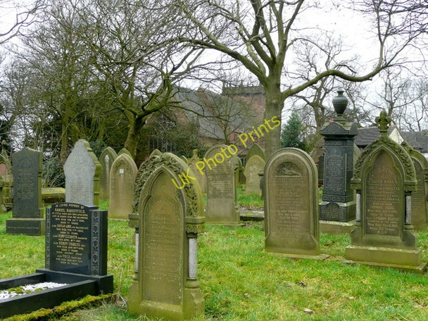 Photo 6"x4" Stones in St. James' churchyard Audley c2009