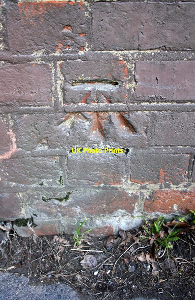 Photo 6"x4" Benchmark on railway bridge over Finchampstead Road Wokingham c2015