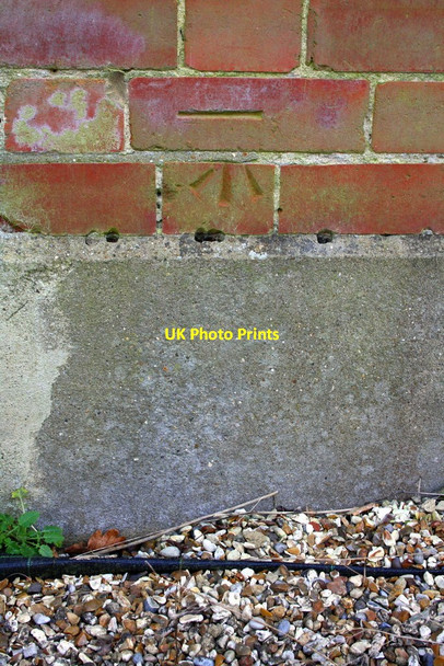Photo 6"x4" Benchmark on 'Farm Cottage', Ludgrove School Wokingham c2015