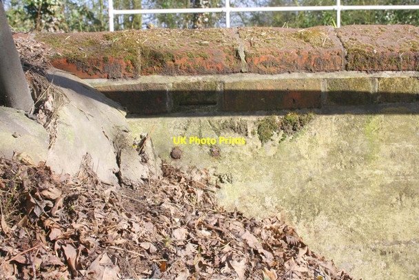 Photo 6"x4" Benchmark on back of Ham Bridge Wokingham c2015