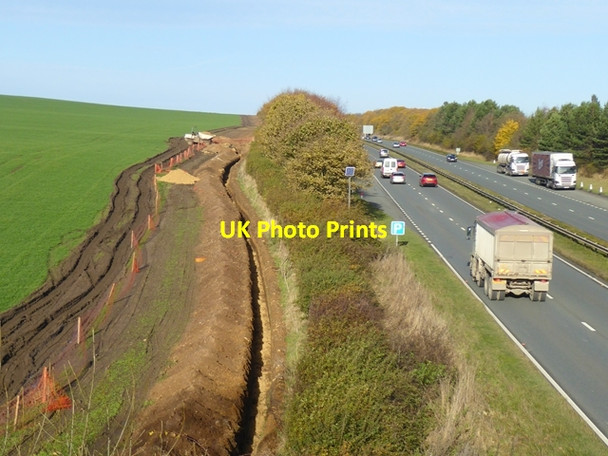Photo 6"x4" Trench beside the A19 Middle Herrington c2016