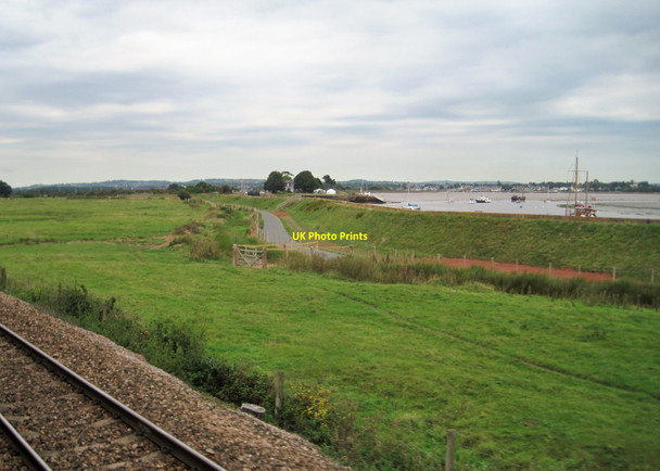 Photo 6"x4" View from a Plymouth-Exeter train - Exe estuary near Turf Lock Powderham c2016